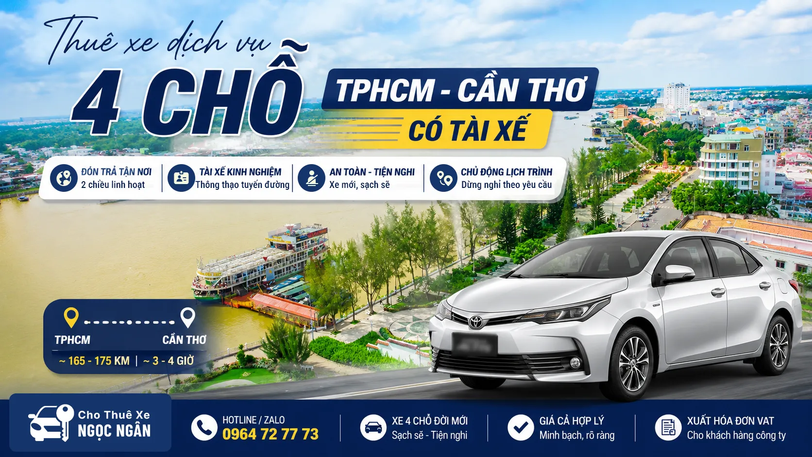 cho thuê xe 4 chỗ đi cần thơ tphcm