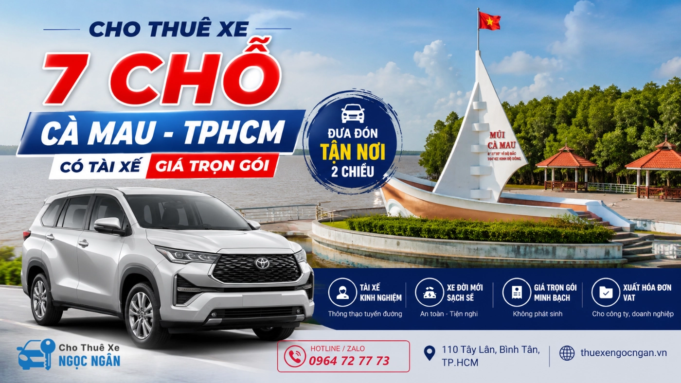 cho thue xe 7 cho di ca mau tphcm