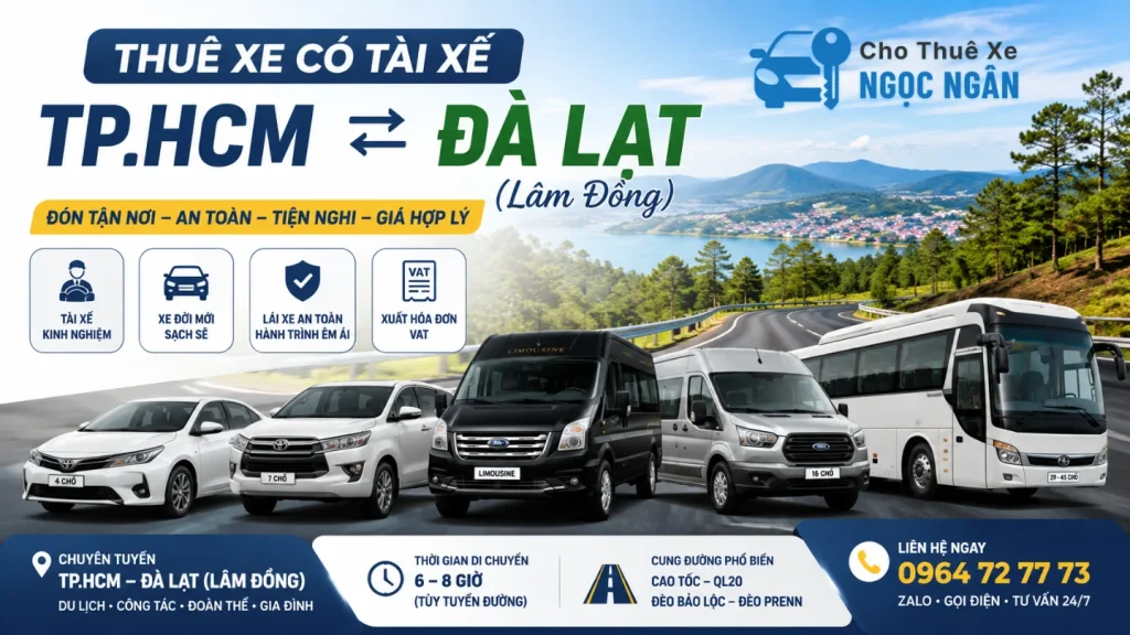 cho thue xe co tai xe tphcm da lat 4 cho 7 cho limousine