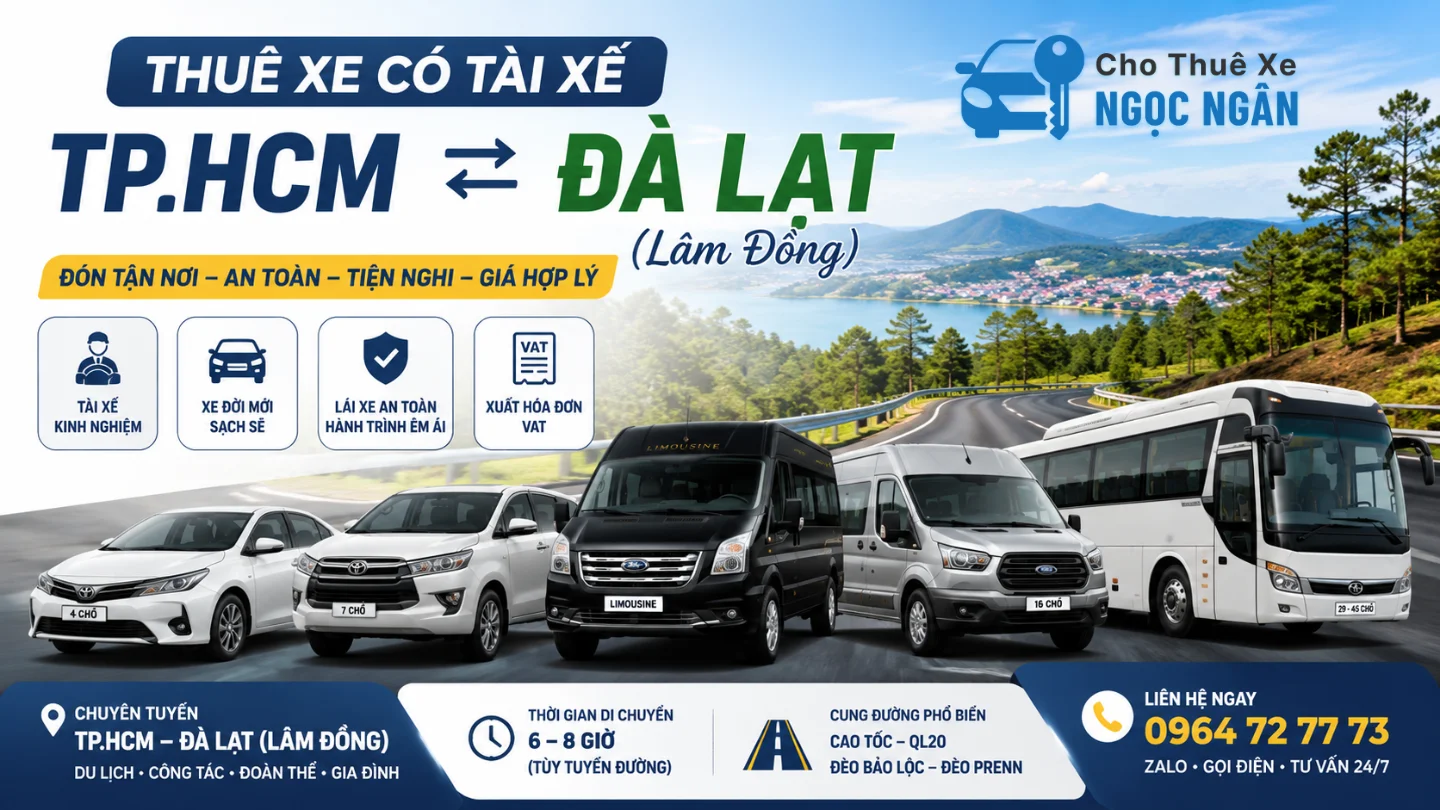 cho thue xe co tai xe tphcm da lat 4 cho 7 cho limousine