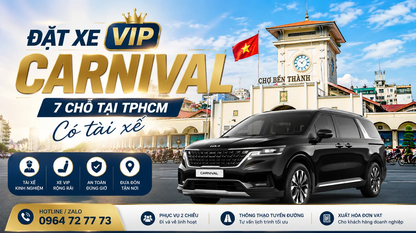 dat xe carnival 7 cho vip tphcm