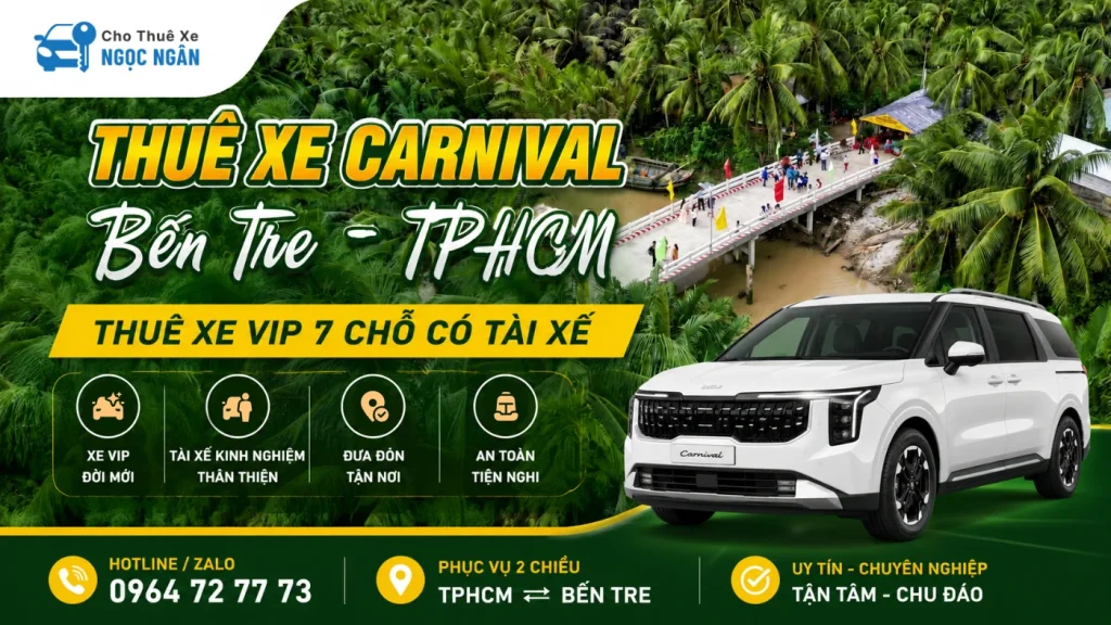 dich vu thue xe carnival tphcm ben tre