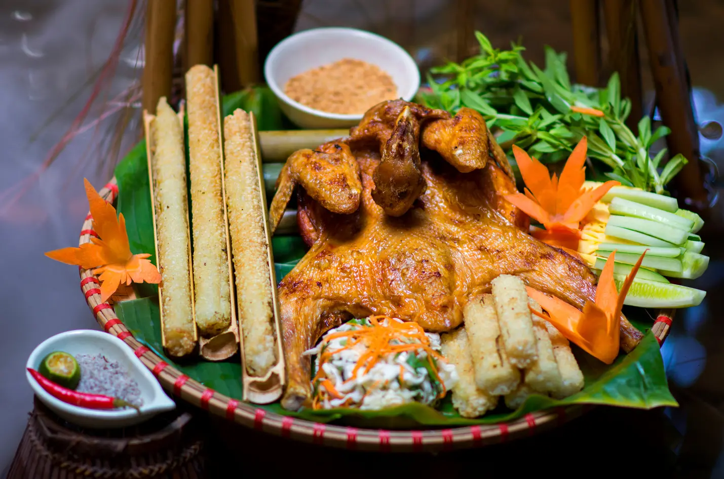 ga nuong com lam